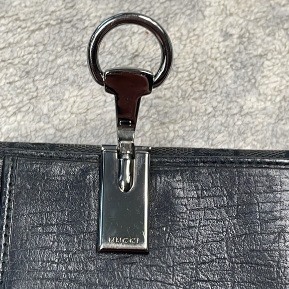 Vintage Gucci Monogram GG Bifold Wallet Black Canvas Metal Clasp Horsebit - Picture 12 of 17